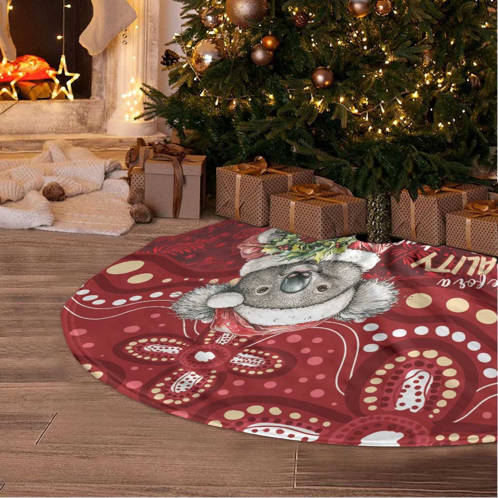 Here For A Koality Xmas Australia Abogirinal Tree Skirt Santa Koala LT7 - Polynesian Pride