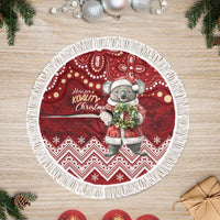 Here For A Koality Xmas Australia Abogirinal Tree Skirt Santa Koala LT7 Fringed Red - Polynesian Pride