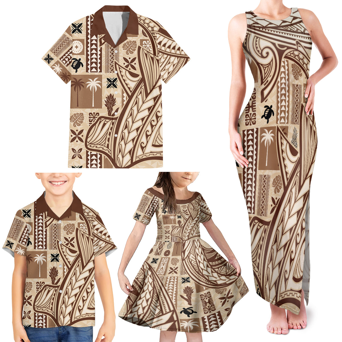 samoa-tapa-family-matching-tank-maxi-dress-and-hawaiian-shirt-siapo-mix-tatau-patterns