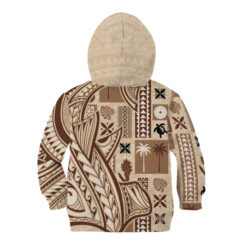Samoa Tapa Kid Hoodie Siapo Mix Tatau Patterns LT7 - Polynesian Pride