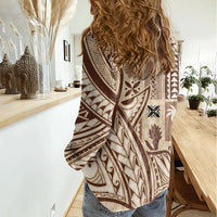 Samoa Tapa Women Casual Shirt Siapo Mix Tatau Patterns LT7 - Polynesian Pride