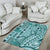 Samoa Tapa Area Rug Siapo Mix Tatau Patterns - Teal LT7 - Polynesian Pride