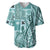 Samoa Tapa Baseball Jersey Siapo Mix Tatau Patterns - Teal LT7 Teal - Polynesian Pride