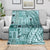 Samoa Tapa Blanket Siapo Mix Tatau Patterns - Teal LT7 - Polynesian Pride