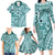 Samoa Tapa Family Matching Long Sleeve Bodycon Dress and Hawaiian Shirt Siapo Mix Tatau Patterns - Teal LT7 - Polynesian Pride