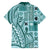 Samoa Tapa Family Matching Long Sleeve Bodycon Dress and Hawaiian Shirt Siapo Mix Tatau Patterns - Teal LT7 - Polynesian Pride