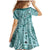 Samoa Tapa Family Matching Mermaid Dress and Hawaiian Shirt Siapo Mix Tatau Patterns - Teal LT7 - Polynesian Pride