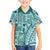 Samoa Tapa Family Matching Off Shoulder Long Sleeve Dress and Hawaiian Shirt Siapo Mix Tatau Patterns - Teal LT7 Son's Shirt Teal - Polynesian Pride