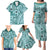 Samoa Tapa Family Matching Puletasi Dress and Hawaiian Shirt Siapo Mix Tatau Patterns - Teal LT7 - Polynesian Pride