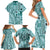 Samoa Tapa Family Matching Short Sleeve Bodycon Dress and Hawaiian Shirt Siapo Mix Tatau Patterns - Teal LT7 - Polynesian Pride