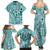 Samoa Tapa Family Matching Summer Maxi Dress and Hawaiian Shirt Siapo Mix Tatau Patterns - Teal LT7 - Polynesian Pride