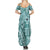 Samoa Tapa Family Matching Summer Maxi Dress and Hawaiian Shirt Siapo Mix Tatau Patterns - Teal LT7 - Polynesian Pride