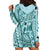 Samoa Tapa Hoodie Dress Siapo Mix Tatau Patterns - Teal LT7 - Polynesian Pride