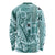 Samoa Tapa Long Sleeve Shirt Siapo Mix Tatau Patterns - Teal LT7 - Polynesian Pride