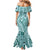 Samoa Tapa Mermaid Dress Siapo Mix Tatau Patterns - Teal LT7 - Polynesian Pride