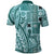 Samoa Tapa Polo Shirt Siapo Mix Tatau Patterns - Teal LT7 - Polynesian Pride