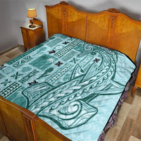 Samoa Tapa Quilt Siapo Mix Tatau Patterns - Teal LT7 - Polynesian Pride