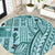 Samoa Tapa Round Carpet Siapo Mix Tatau Patterns - Teal LT7 Teal - Polynesian Pride