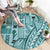 Samoa Tapa Round Carpet Siapo Mix Tatau Patterns - Teal LT7 - Polynesian Pride