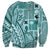 Samoa Tapa Sweatshirt Siapo Mix Tatau Patterns - Teal LT7 - Polynesian Pride