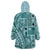 Samoa Tapa Wearable Blanket Hoodie Siapo Mix Tatau Patterns - Teal LT7 - Polynesian Pride