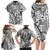 Samoa Tapa Family Matching Long Sleeve Bodycon Dress and Hawaiian Shirt Siapo Mix Tatau Patterns - White LT7 - Polynesian Pride