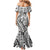 Samoa Tapa Family Matching Mermaid Dress and Hawaiian Shirt Siapo Mix Tatau Patterns - White LT7 - Polynesian Pride