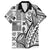 Samoa Tapa Family Matching Off Shoulder Short Dress and Hawaiian Shirt Siapo Mix Tatau Patterns - White LT7 Dad's Shirt - Short Sleeve White - Polynesian Pride