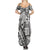 Samoa Tapa Family Matching Summer Maxi Dress and Hawaiian Shirt Siapo Mix Tatau Patterns - White LT7 - Polynesian Pride