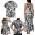 Samoa Tapa Family Matching Tank Maxi Dress and Hawaiian Shirt Siapo Mix Tatau Patterns - White LT7 - Polynesian Pride