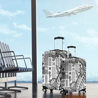 Samoa Tapa Luggage Cover Siapo Mix Tatau Patterns - White LT7 - Polynesian Pride