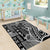 Samoa Tapa Area Rug Siapo Mix Tatau Patterns - Black LT7 - Polynesian Pride