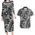 Samoa Tapa Couples Matching Long Sleeve Bodycon Dress and Hawaiian Shirt Siapo Mix Tatau Patterns - Black LT7 Black - Polynesian Pride