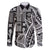 Samoa Tapa Family Matching Long Sleeve Bodycon Dress and Hawaiian Shirt Siapo Mix Tatau Patterns - Black LT7 Dad's Shirt - Long Sleeve Black - Polynesian Pride