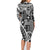 Samoa Tapa Family Matching Long Sleeve Bodycon Dress and Hawaiian Shirt Siapo Mix Tatau Patterns - Black LT7 - Polynesian Pride