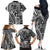 Samoa Tapa Family Matching Off Shoulder Long Sleeve Dress and Hawaiian Shirt Siapo Mix Tatau Patterns - Black LT7 - Polynesian Pride