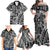 Samoa Tapa Family Matching Off Shoulder Maxi Dress and Hawaiian Shirt Siapo Mix Tatau Patterns - Black LT7 - Polynesian Pride