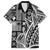 Samoa Tapa Family Matching Off Shoulder Short Dress and Hawaiian Shirt Siapo Mix Tatau Patterns - Black LT7 Dad's Shirt - Short Sleeve Black - Polynesian Pride