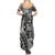 Samoa Tapa Family Matching Summer Maxi Dress and Hawaiian Shirt Siapo Mix Tatau Patterns - Black LT7 - Polynesian Pride