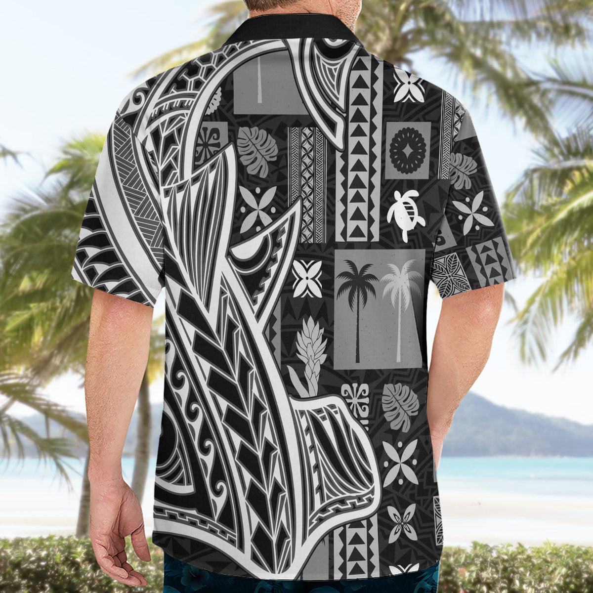 Samoa Tapa Hawaiian Shirt Siapo Mix Tatau Patterns - Black LT7 - Polynesian Pride