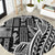 Samoa Tapa Round Carpet Siapo Mix Tatau Patterns - Black LT7 Black - Polynesian Pride