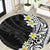 Hawaii Aloha Round Carpet Plumeria Vintage - Black LT7 Black - Polynesian Pride