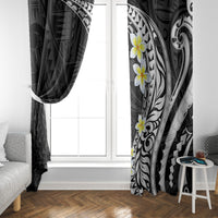 Hawaii Aloha Window Curtain Plumeria Vintage - Black LT7 - Polynesian Pride