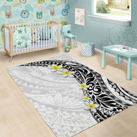 Hawaii Aloha Area Rug Plumeria Vintage - White LT7 - Polynesian Pride