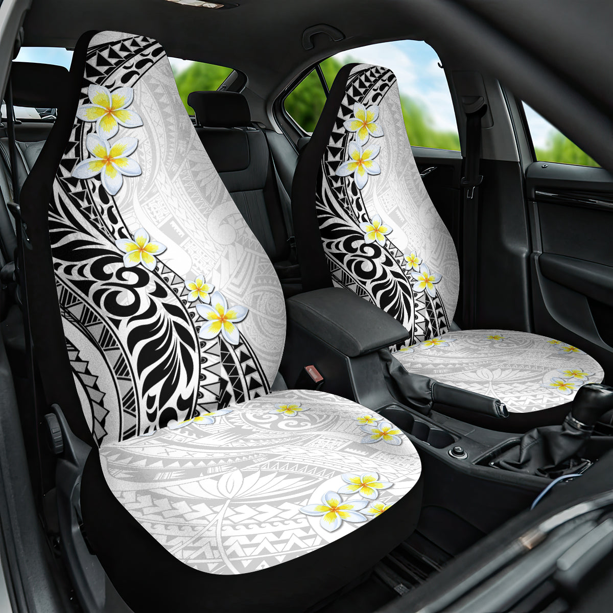 Hawaii Aloha Car Seat Cover Plumeria Vintage - White LT7 One Size White - Polynesian Pride