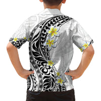Hawaii Aloha Family Matching Tank Maxi Dress and Hawaiian Shirt Plumeria Vintage - White LT7 - Polynesian Pride