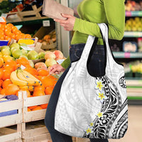 Hawaii Aloha Grocery Bag Plumeria Vintage - White