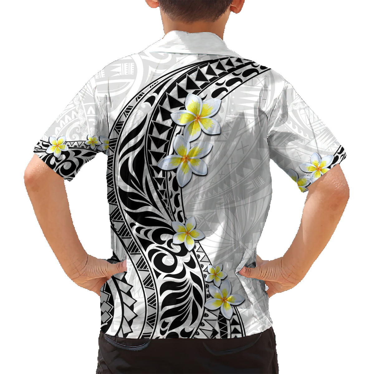 Hawaii Aloha Kid Hawaiian Shirt Plumeria Vintage - White LT7 - Polynesian Pride