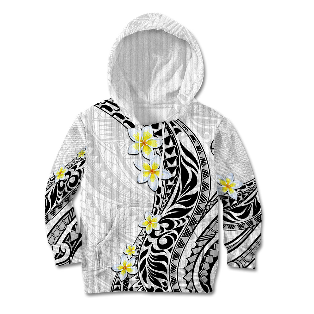 Hawaii Aloha Kid Hoodie Plumeria Vintage - White LT7 Hoodie White - Polynesian Pride