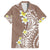 Hawaii Aloha Family Matching Long Sleeve Bodycon Dress and Hawaiian Shirt Plumeria Vintage - Brown LT7 Dad's Shirt - Short Sleeve Brown - Polynesian Pride